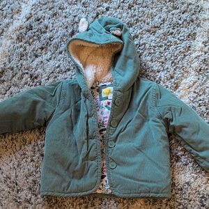 Baby Boden Teal Puffer Jacket with Ears